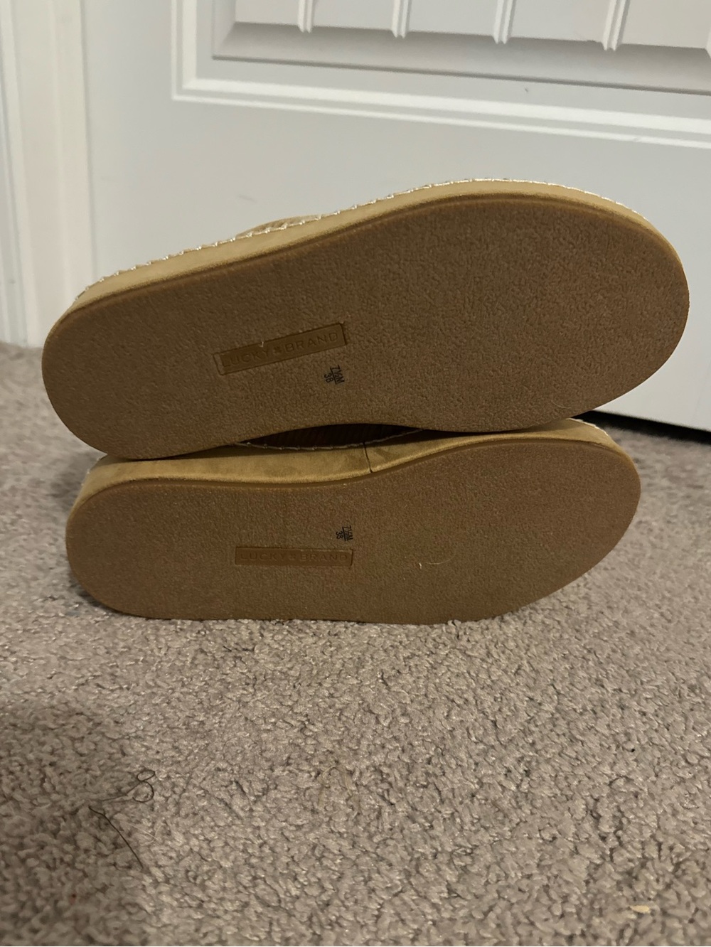 Cool Lucky Brand size 7.5 tan corduroy slip in Lisilly platform wedge mules new - Picture 5 of 6